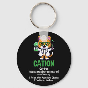 Cation Cute Science Pawsitive Element Chemistry Key Ring