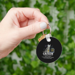 Cation Fun Chemistry Humour Science Teacher Cat Pu Key Ring