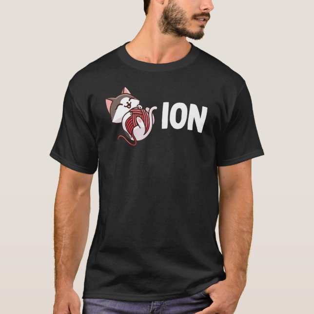 Cation Science Teacher Cute Cat T-Shirt (Front)