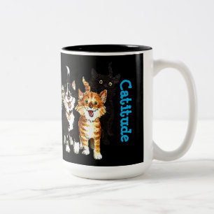 Catitude Cat Lovers Two-Tone Coffee Mug