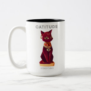 CATITUDE is everything Two-Tone Coffee Mug