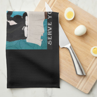 Catitude Tuxedo Cat Coffee Company Funny Tuxedo Tea Towel