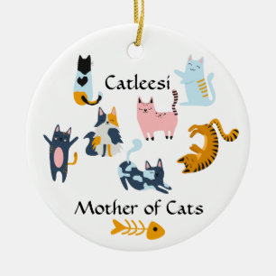 Catleesi, Mother of Cats Ceramic Tree Decoration