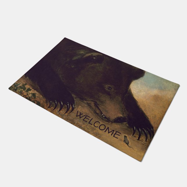Catlin - Grizzly Bear and Mouse Doormat (Angled)