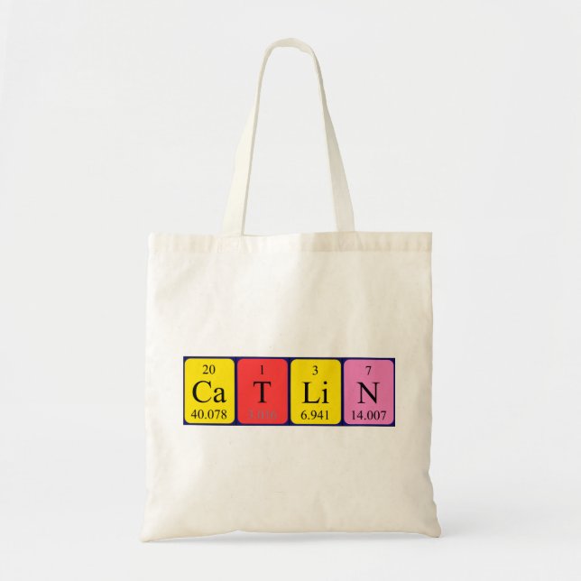 Catlin periodic table name tote bag (Front)