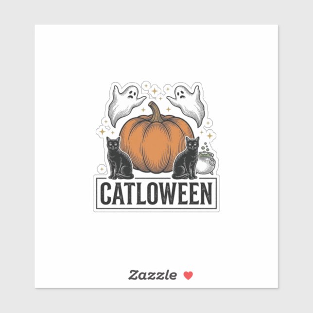 Catloween Black Cat Ghost Halloween Vector Design_ (Sheet)