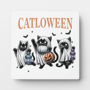 Catloween Halloween Tabletop Sign Plaque