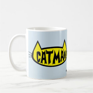 "CATMAN" MENS CAT LOVER RETRO LOGO COFFEE MUG