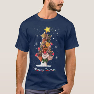 Catmas Tree Ugly Christmas Funny Xmas Cat Gift T-S T-Shirt