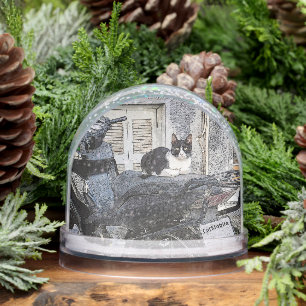 CatMobile/cat on motorcycle seat Snowglobe