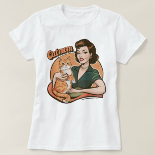 Catmom Cat Retro Vintage T-shirt ginger cat