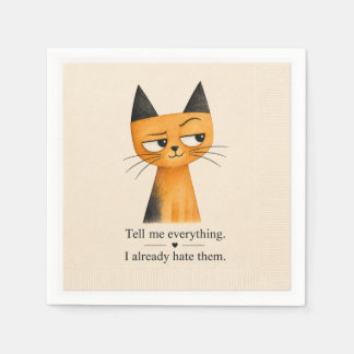 Catmosphere™: Tell Me Everything Paper Cocktail Na Napkin