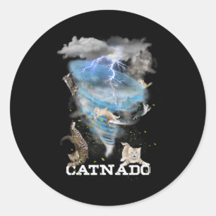 Catnado Funny Best Graphic Cute Cat Lover Classic Round Sticker