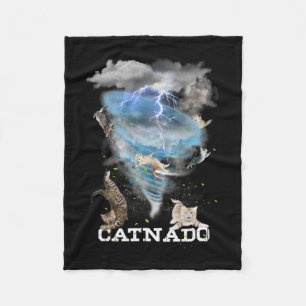 Catnado Funny Best Graphic Cute Cat Lover Fleece Blanket