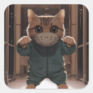 CatNibal Cute Halloween Cat Square Sticker