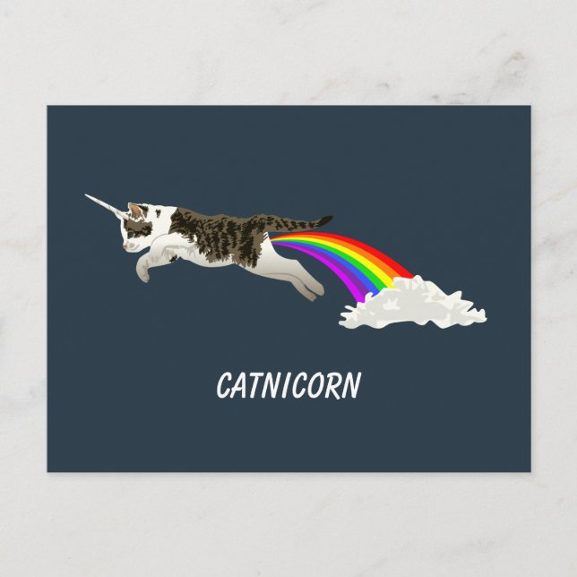 Catnicorn - I Poop Rainbow Postcard (Front)