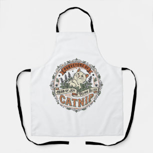 Catnip Cat Catnip Vintage Vector Art Shirt Design_ Apron