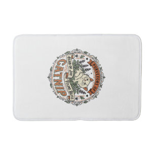 Catnip Cat Catnip Vintage Vector Art Shirt Design_ Bath Mat