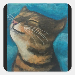 Catnip Cat Square Sticker