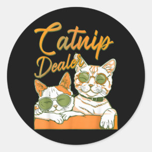 Catnip Dealer Cat Lover Classic Round Sticker
