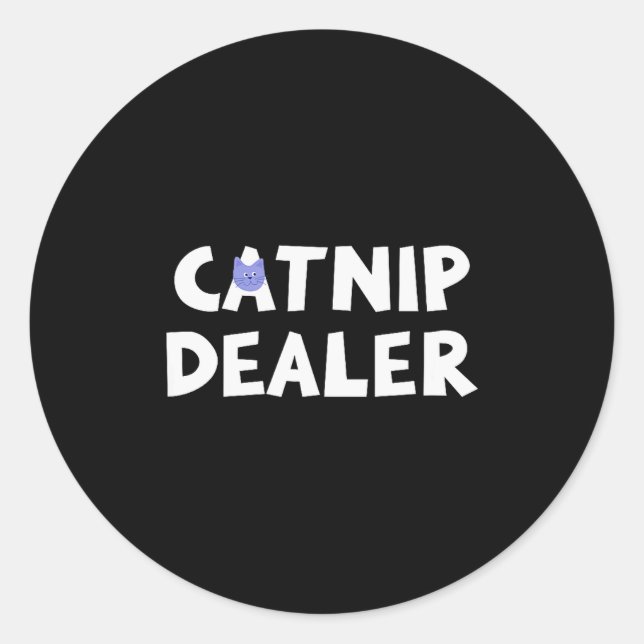 Catnip Er Funny Cat  Classic Round Sticker (Front)