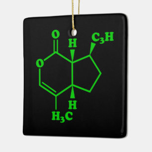 Catnip Nepetalactone Molecular Chemical Formula Ceramic Tree Decoration