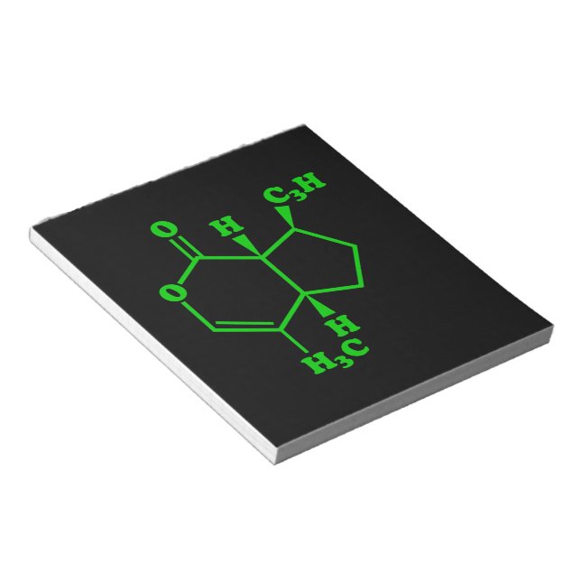 Catnip Nepetalactone Molecular Chemical Formula Notepad (Angled)