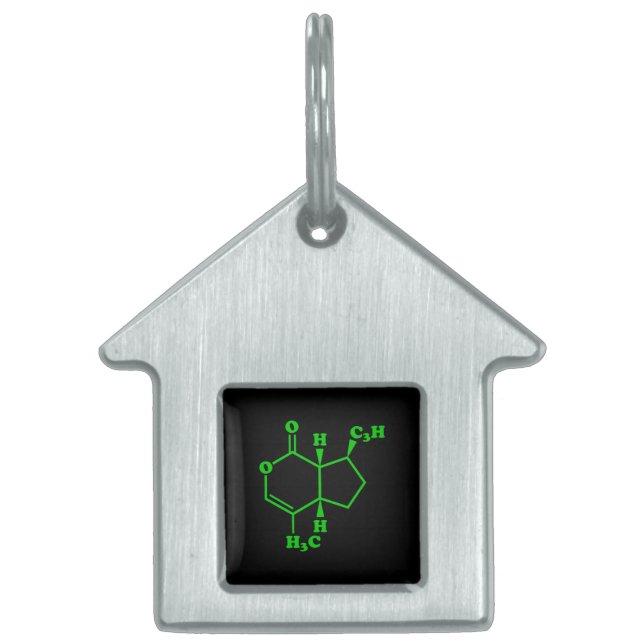 Catnip Nepetalactone Molecular Chemical Formula Pet Tag (Front)