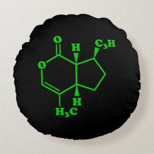 Catnip Nepetalactone Molecular Chemical Formula Round Cushion