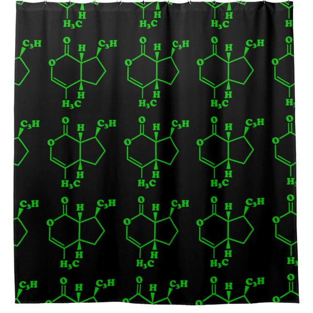 Catnip Nepetalactone Molecular Chemical Formula Shower Curtain (Front)