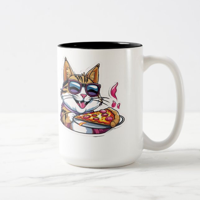 Catnip & Pizza Two-Tone Coffee Mug (Right)
