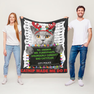Catnip Ugly Christmas For Cat Mom Cat Dad Cat Love Fleece Blanket