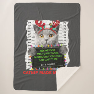 Catnip Ugly Christmas For Cat Mom Cat Dad Cat Love Sherpa Blanket
