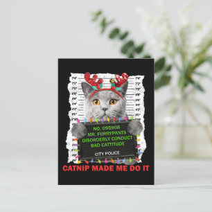 Catnip Ugly Christmas For Cat Mum Cat Dad Cat Love Postcard