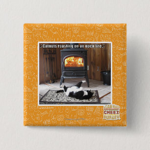 Catnuts roasting 15 cm square badge