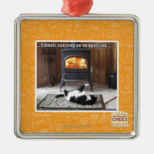 Catnuts roasting metal tree decoration