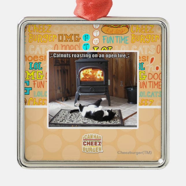 Catnuts roasting metal tree decoration (Front)