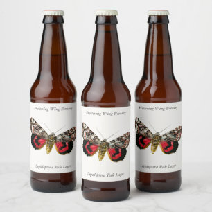 Catocala elocata - The French Red Underwing Moth Beer Bottle Label