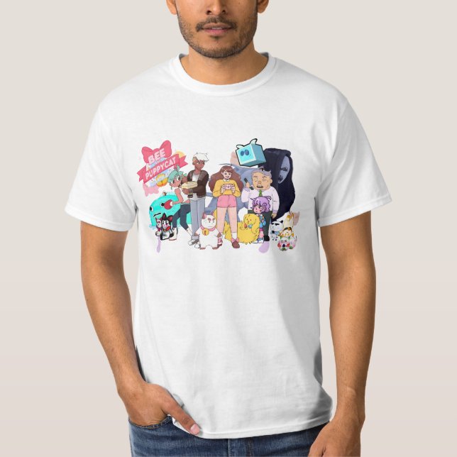 catoon bee and puppycat car T-Shirt (Front)