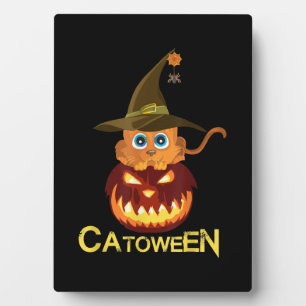 catoween Halloween cat Lovers Gift for Men Women Plaque