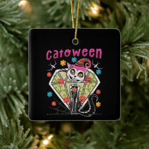 Catoween Halloween Ceramic Ornament