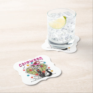 Catoween Halloween Paper Coaster