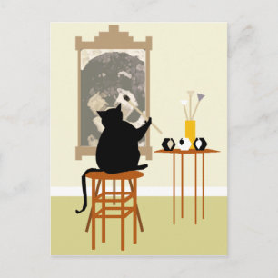 CatPaintingDog Postcard