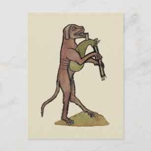 Catpipes / Dog playing cat bagpipes Postcard