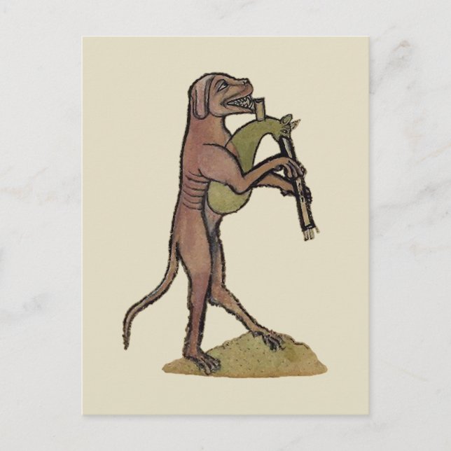 Catpipes / Dog playing cat bagpipes Postcard (Front)