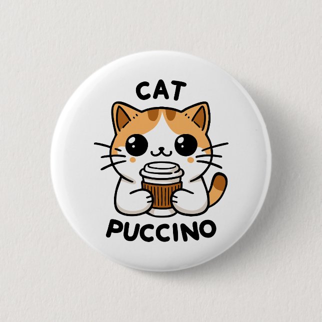 Catpuccino 2 6 cm round badge (Front)