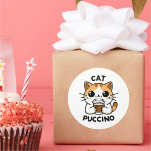 Catpuccino 2 classic round sticker