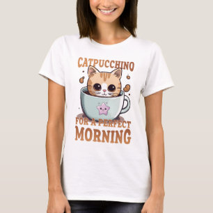 Catpuccino for a Perfect Morning Coffee Cat  T-Shirt