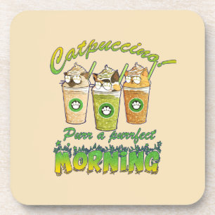 Catpuccino – Purr a Purrfect Morning Cute Cat Coaster