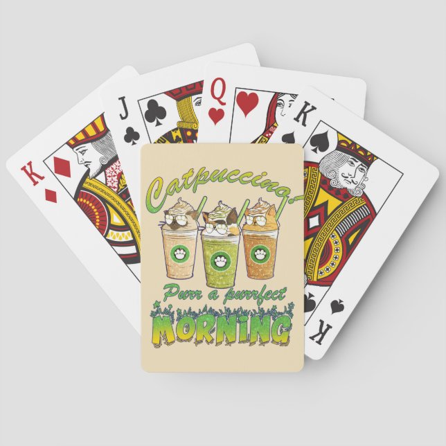 Catpuccino – Purr a Purrfect Morning | Cute Cat Playing Cards (Back)